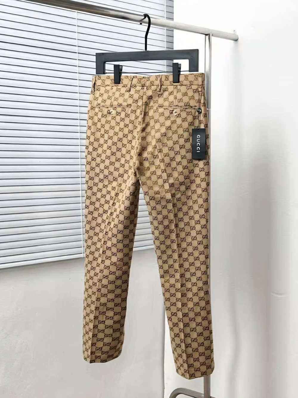 Gucci Beige GG Monogram Trousers